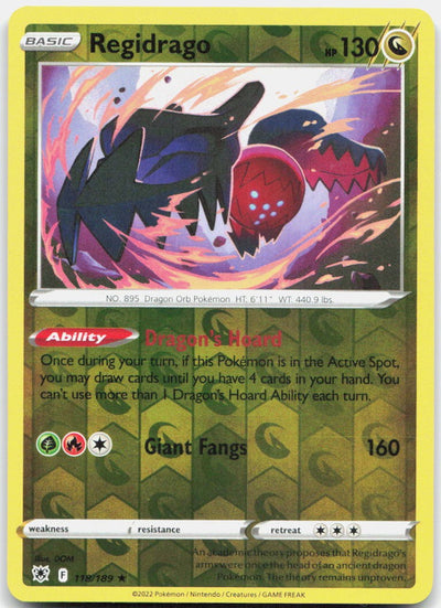 Regidrago 118/189 Rare Astral Radiance Pokemon Reverse Holo Lightly Played