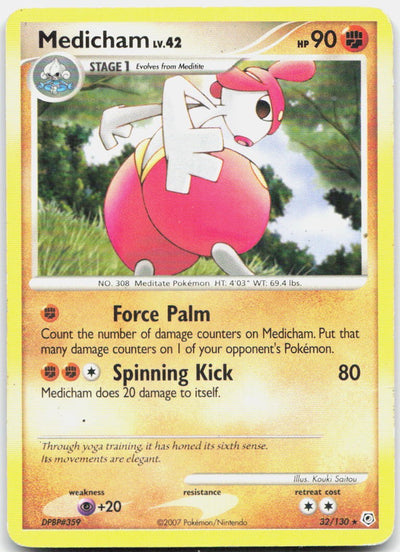 Medicham 32/130 Rare Diamond & Pearl Pokemon Lightly Played