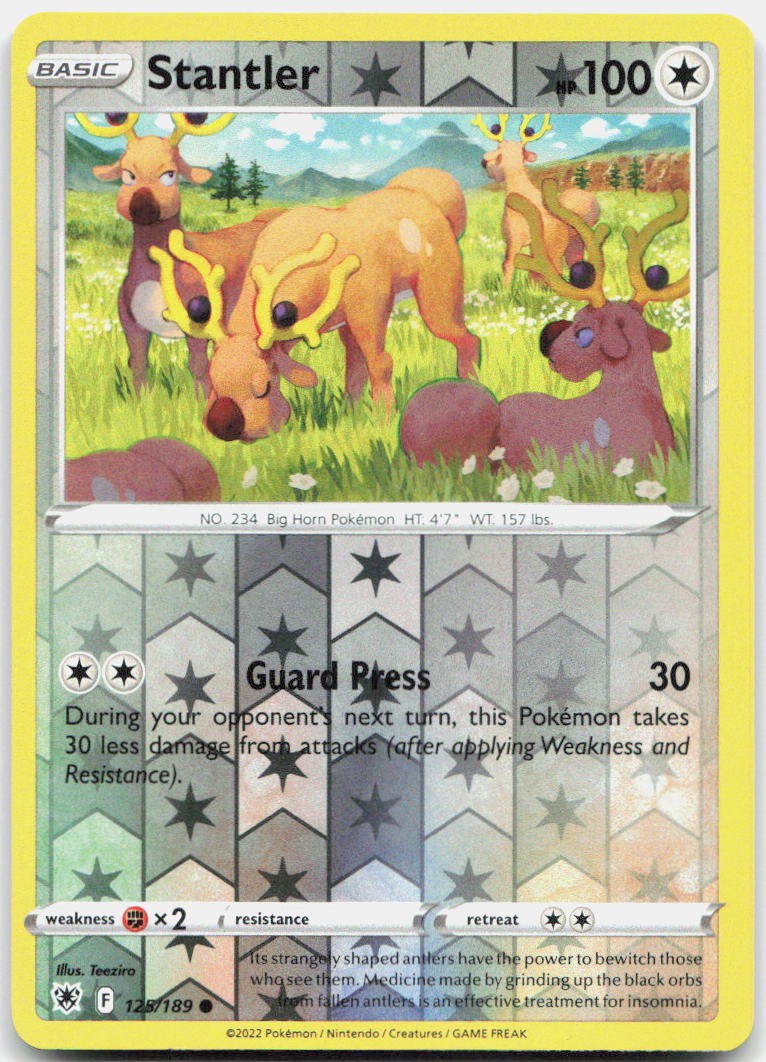 Stantler Reverse Holo Common SWSH10: Astral Radiance 125/189 NM