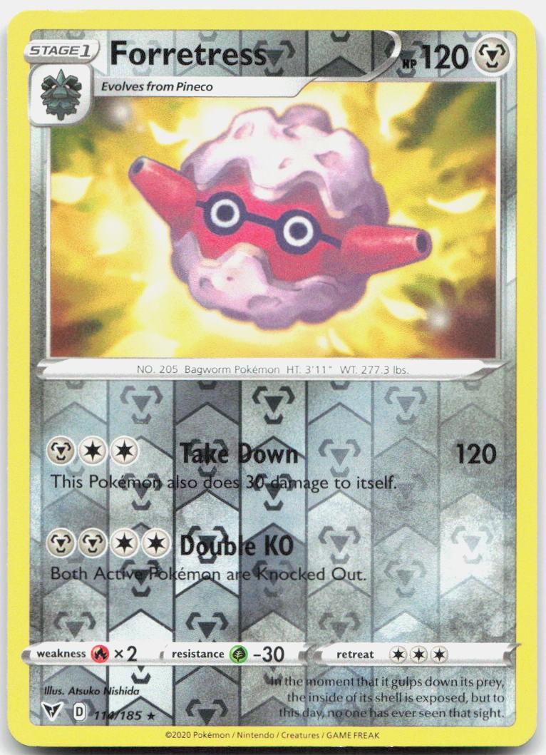 Forretress 114/185 Rare Vivid Voltage Pokemon Reverse Holo Near Mint