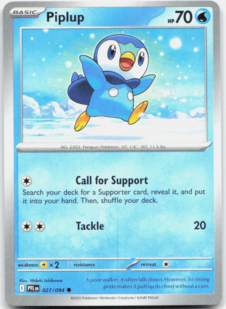 Piplup 027/094 Common Phantasmal Flames Pokemon Near Mint