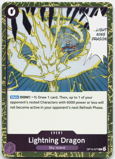 Lightning Dragon OP15-077 Rare Adventure on Kami's Island One Piece Foil NM