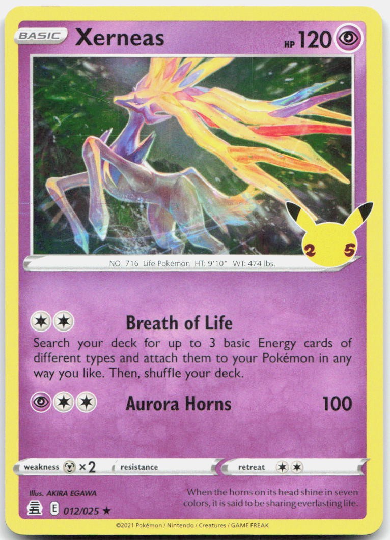 Xerneas 012/025 Rare Celebrations Pokemon Holo Near Mint