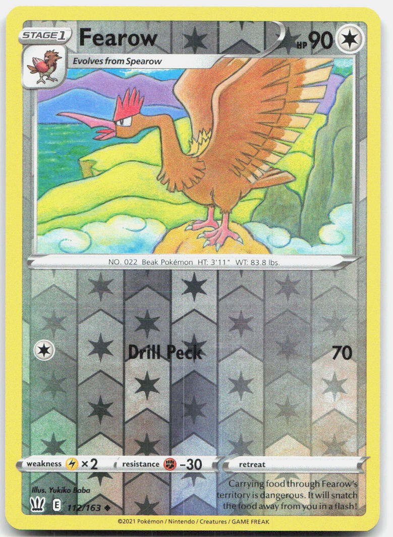Fearow 112/163 Uncommon Battle Styles Pokemon Reverse Holo Near Mint