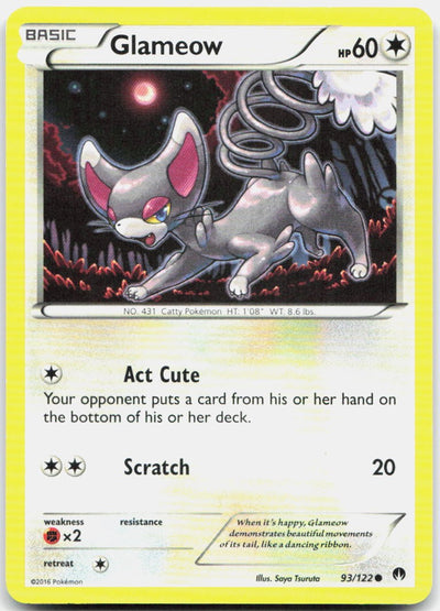 Glameow 93/122 Common BREAKpoint Pokemon Near Mint