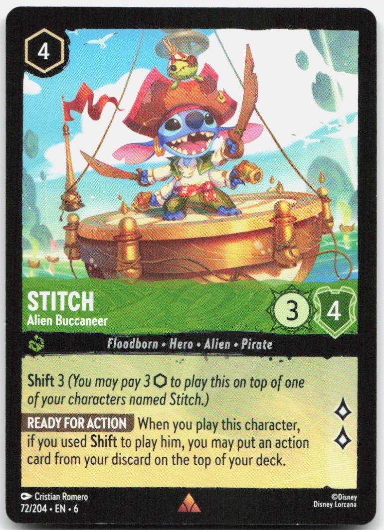 Stitch - Alien Buccaneer Rare Azurite Sea 72/204 NM
