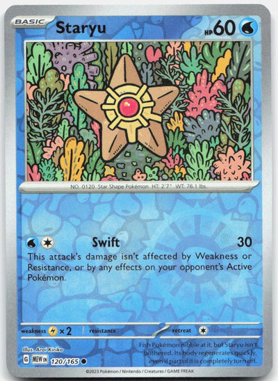 Staryu 120/165 Common 151 Pokemon Reverse Holo Near Mint