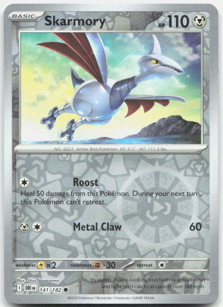 Skarmory Reverse Holo Common SV10: Destined Rivals 141/182 NM