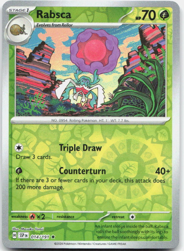 Rabsca 014/191 Rare Surging Sparks Pokemon Reverse Holo Near Mint