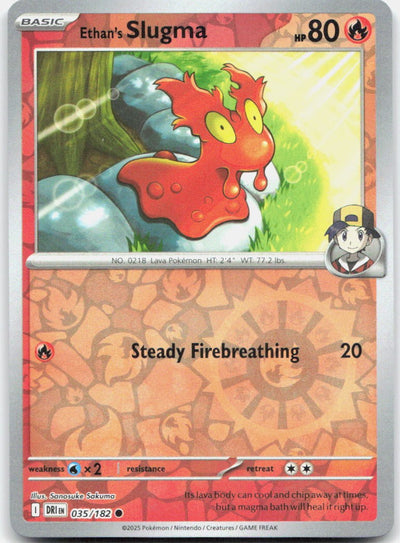 Ethan's Slugma 035/182 Common Destined Rivals Pokemon Reverse Holo Near Mint