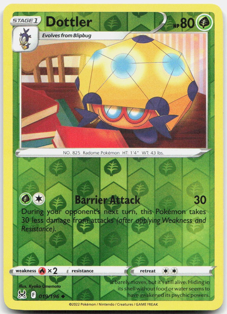 Dottler Reverse Holo Uncommon SWSH11: Lost Origin 019/196 NM