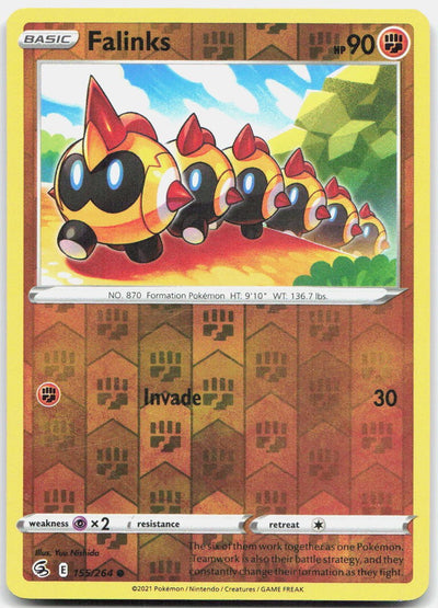 Falinks 155/264 Common Fusion Strike Pokemon Reverse Holo Near Mint