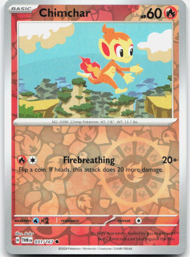 Chimchar Reverse Holo Common SV06: Twilight Masquerade 031/167 NM