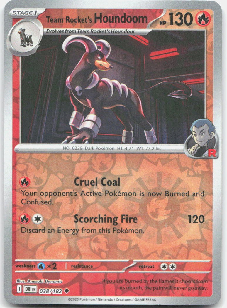 Team Rocket's Houndoom - Reverse Holo Uncommon SV10: Destined Rivals 038/182 NM