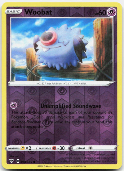 Woobat Reverse Holo Common SWSH04: Vivid Voltage 073/185 NM