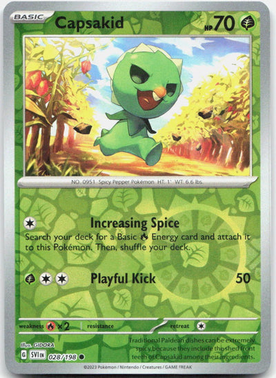 Capsakid Reverse Holo Common SV01: Scarlet & Violet Base Set 028/198 NM