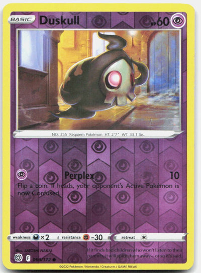Duskull 060/172 Common Brilliant Stars Pokemon Reverse Holo Near Mint