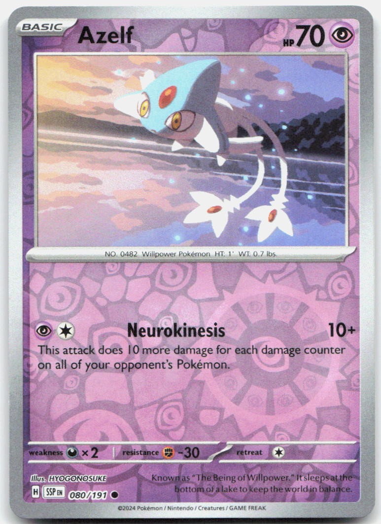 Azelf Reverse Holo Common SV08: Surging Sparks 080/191 NM