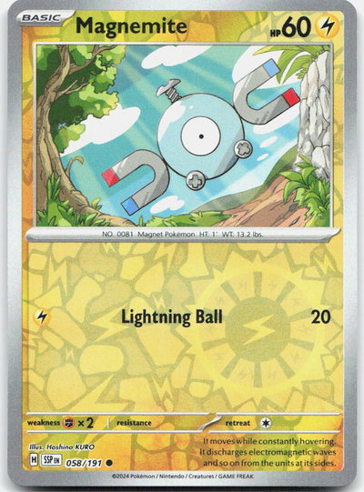 Magnemite Reverse Holo Common SV08: Surging Sparks 058/191 NM