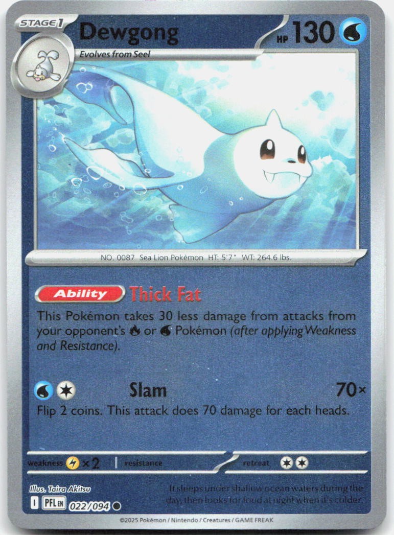 Dewgong Reverse Holo Rare ME03: Perfect Order 019/088 NM