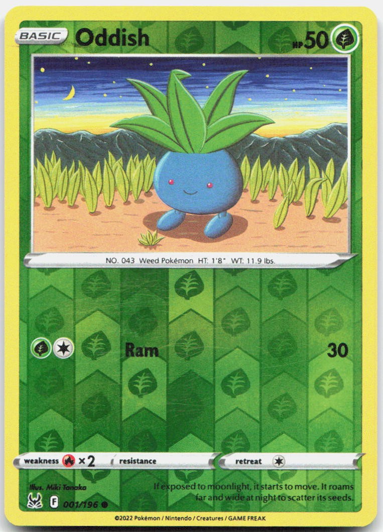 Oddish Reverse Holo Common SWSH11: Lost Origin 001/196 NM