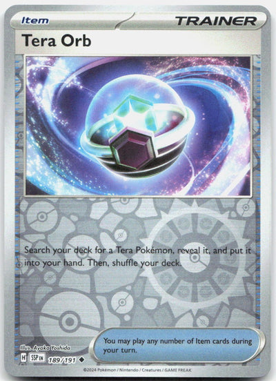 Tera Orb Reverse Holo Uncommon SV08: Surging Sparks 189/191 NM
