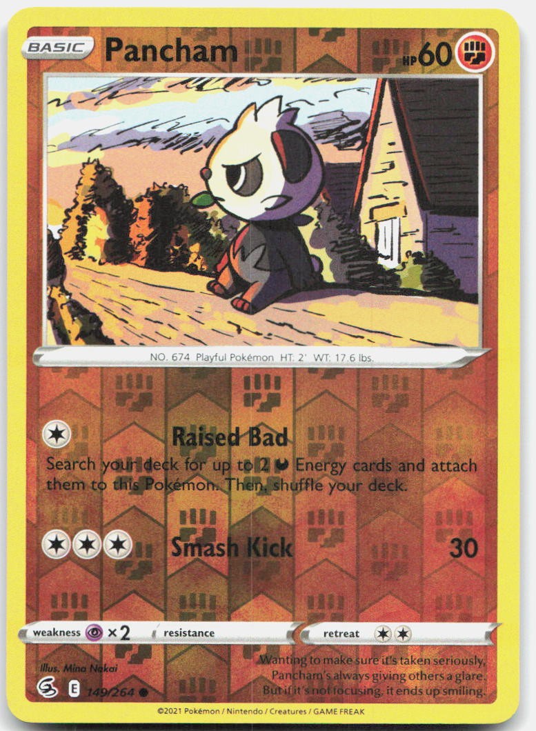 Pancham 149/264 Common Fusion Strike Pokemon Reverse Holo Near Mint