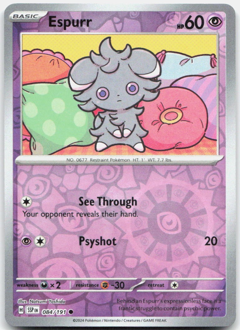 Espurr Reverse Holo Common SV08: Surging Sparks 084/191 NM