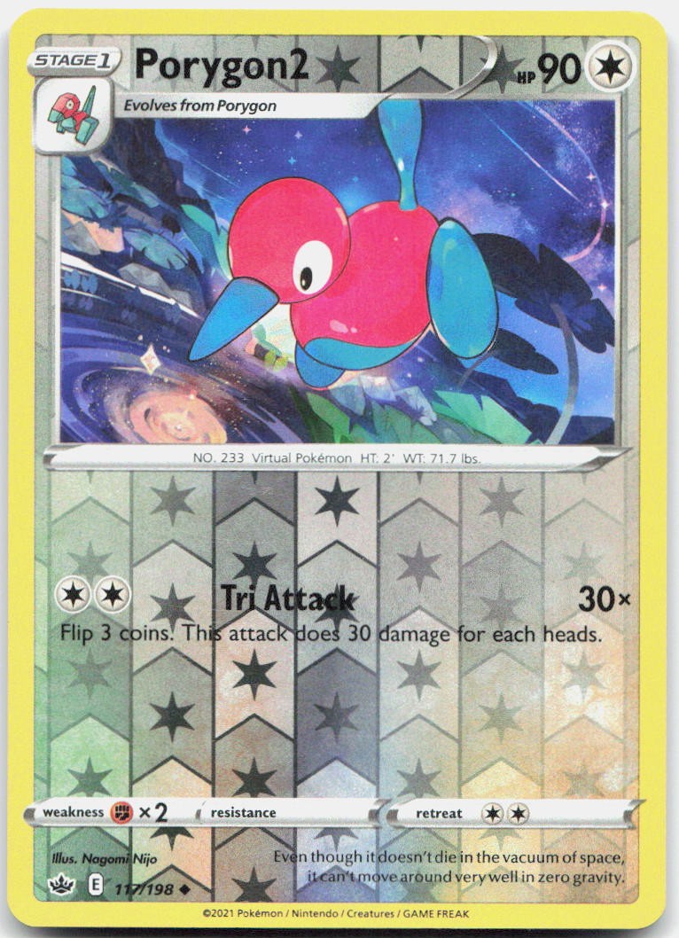 Porygon2 117/198 Uncommon Chilling Reign Pokemon Reverse Holo Near Mint