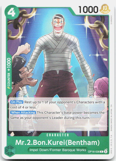 Mr.2.Bon.Kurei(Bentham) (036) C The Time of Battle OP16-036 NM