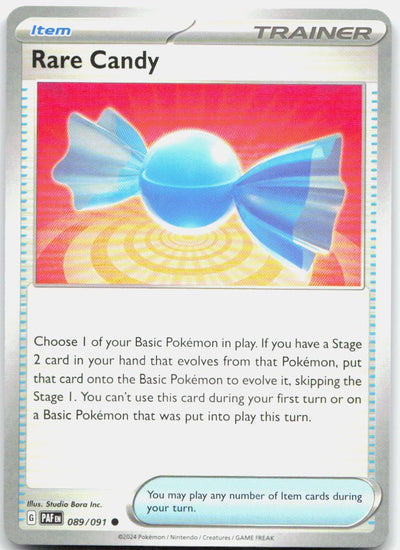 Rare Candy 089/091 Common Paldean Fates Pokemon Near Mint