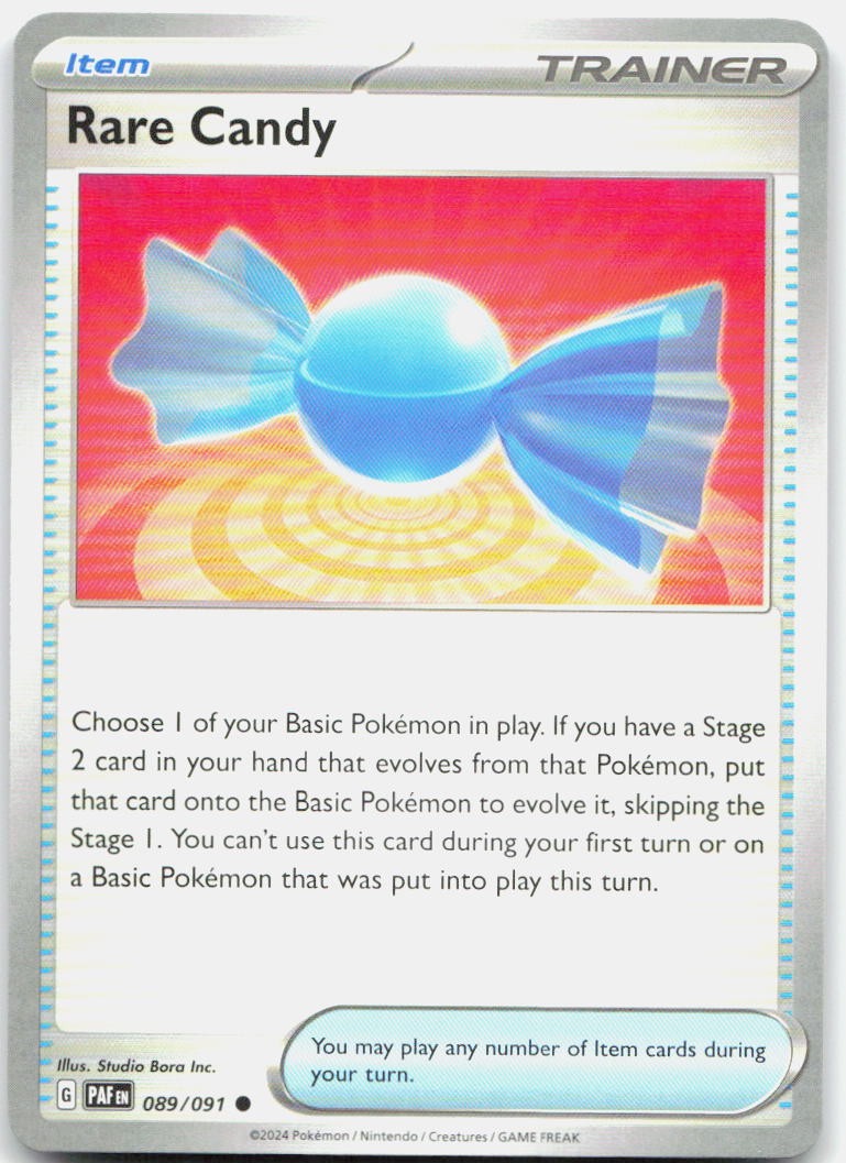 Rare Candy 089/091 Common Paldean Fates Pokemon Near Mint