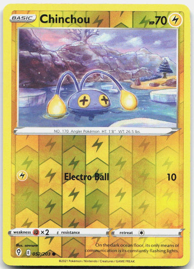Chinchou Reverse Holo Common SWSH07: Evolving Skies 052/203 NM