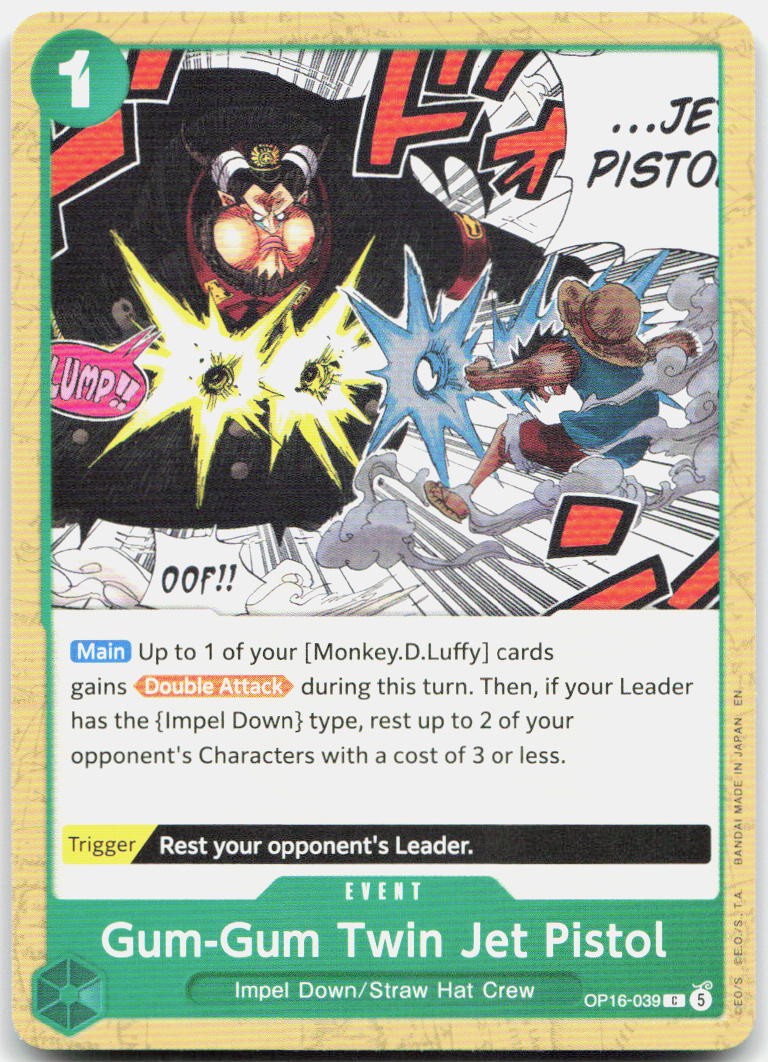 Gum-Gum Twin Jet Pistol C The Time of Battle OP16-039 NM