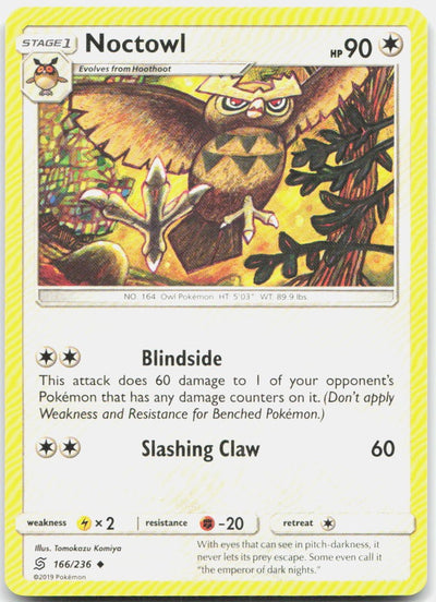 Noctowl 166/236 Uncommon Unified Minds Pokemon Lightly Played