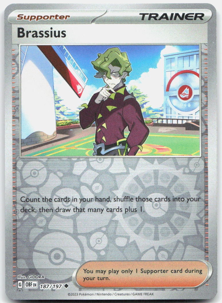 Brassius Reverse Holo Uncommon SV03: Obsidian Flames 187/197 NM
