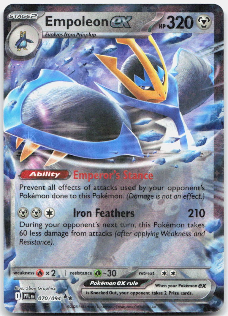 Empoleon ex 070/094 Double Rare Phantasmal Flames Pokemon Holo Near Mint