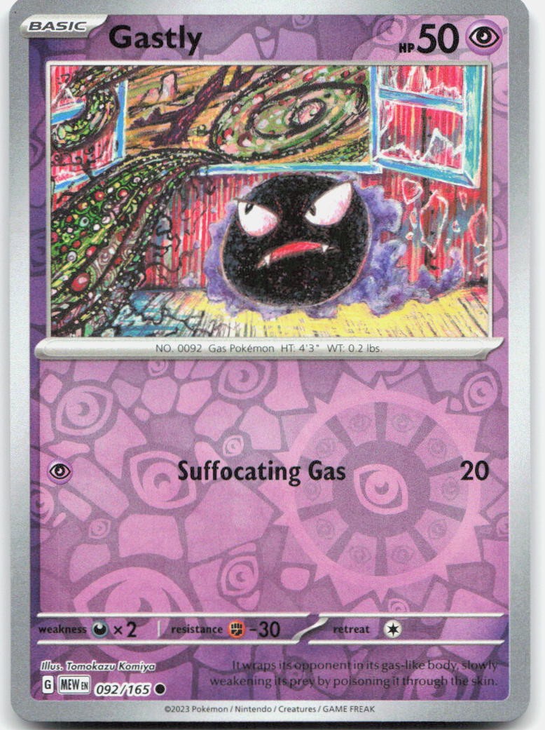 Gastly 092/165 Common 151 Pokemon Reverse Holo Near Mint