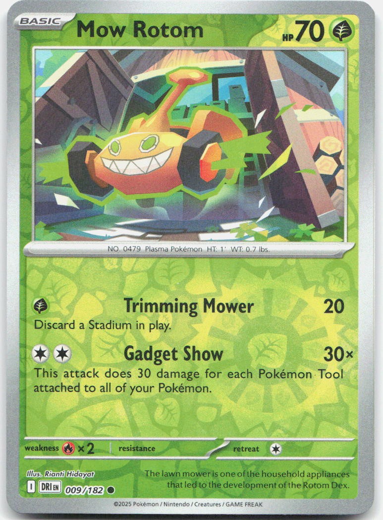 Mow Rotom Reverse Holo Common SV10: Destined Rivals 009/182 NM