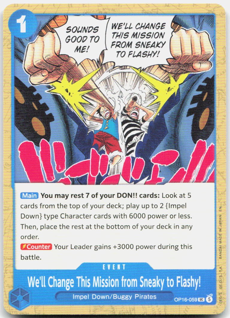 We'll Change This Mission from Sneaky to Flashy! UC The Time of Battle OP16-059