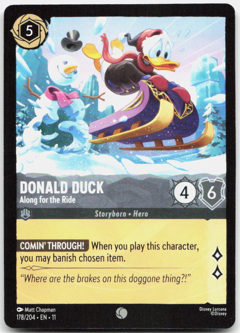 Donald Duck - Along for the Ride Common Winterspell 178/204 NM