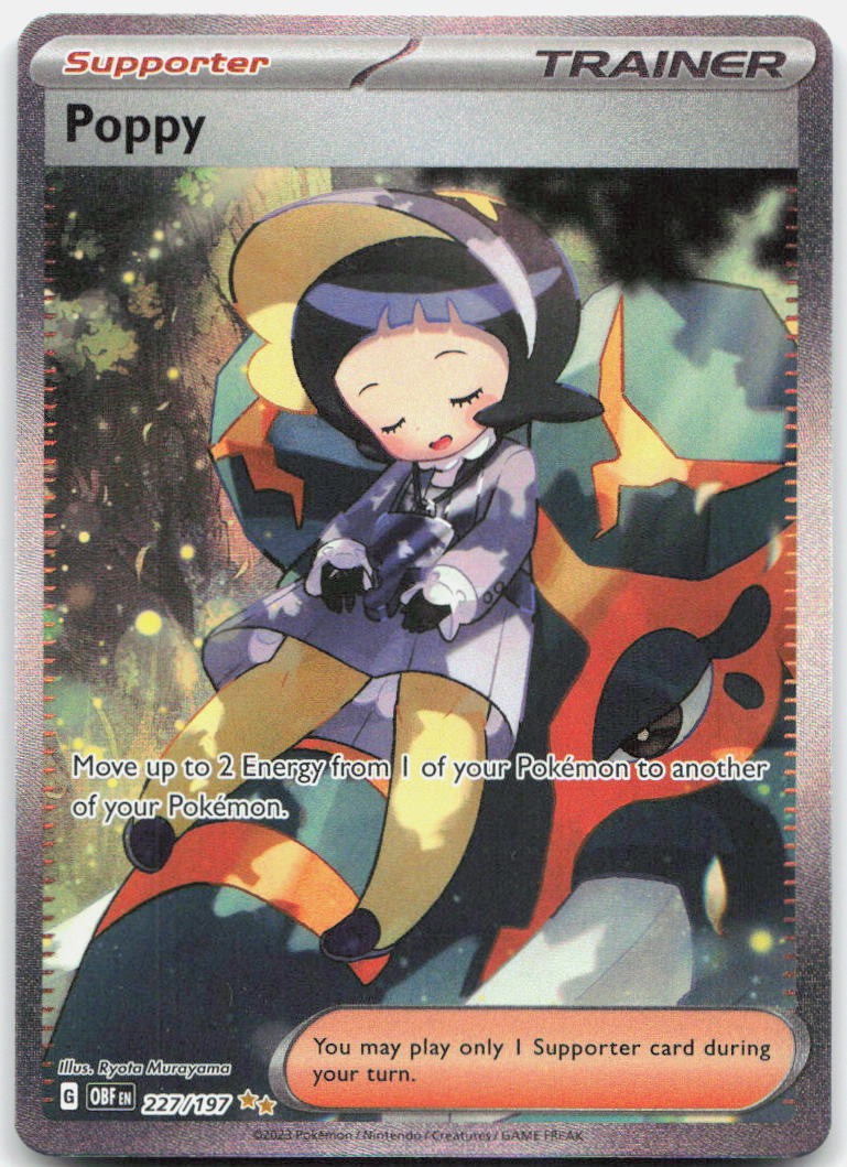 Poppy 227/197 Special Illustration Rare Obsidian Flames Pokemon Holo Near Mint