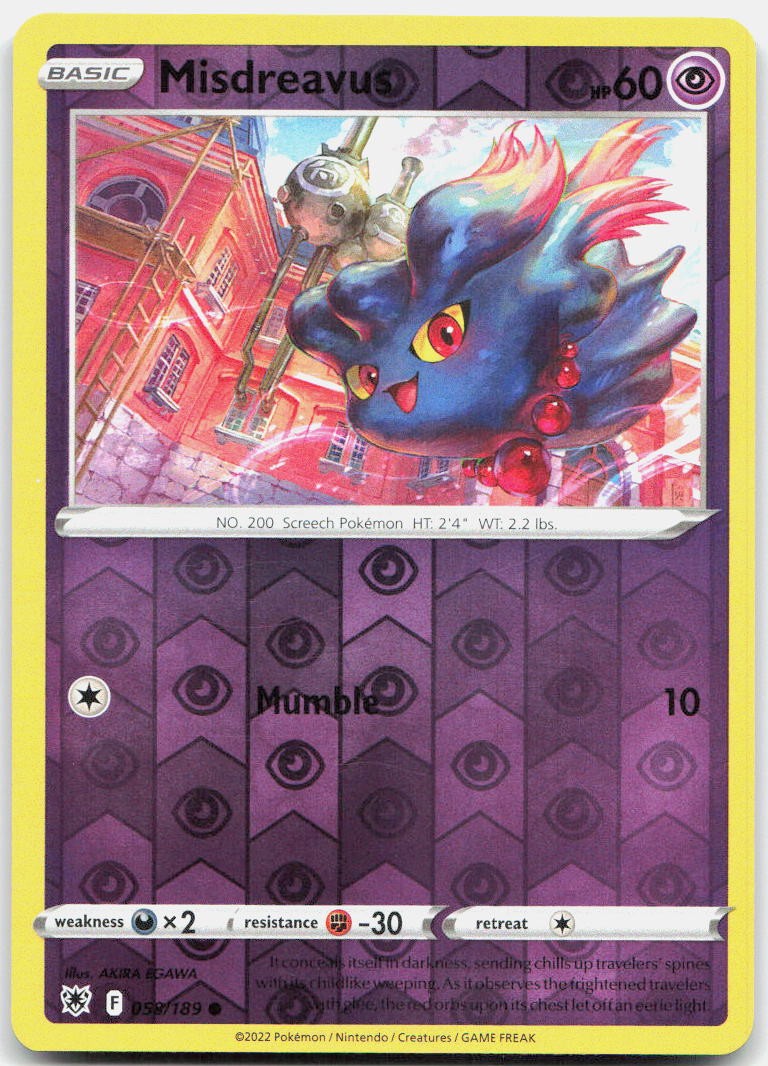 Misdreavus Reverse Holo Common SWSH10: Astral Radiance 058/189 NM