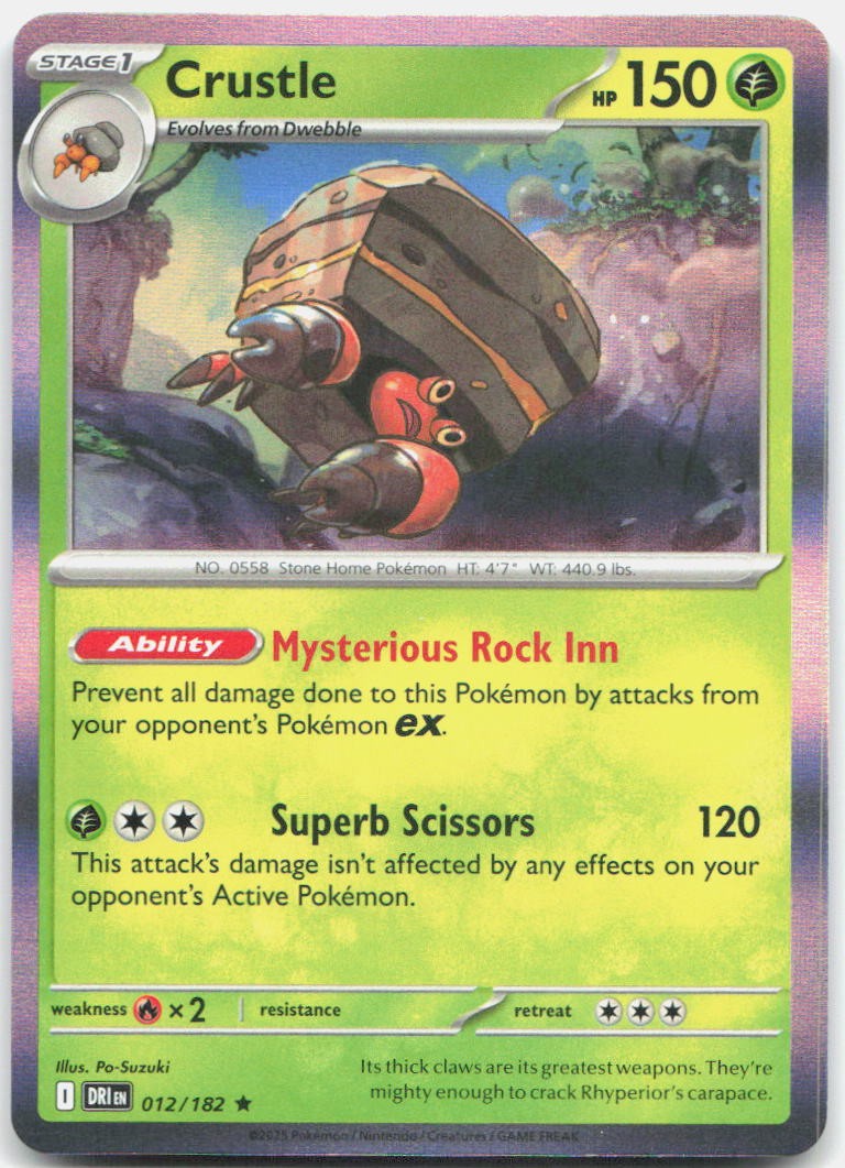 Crustle Holo Rare SV10: Destined Rivals 012/182 NM