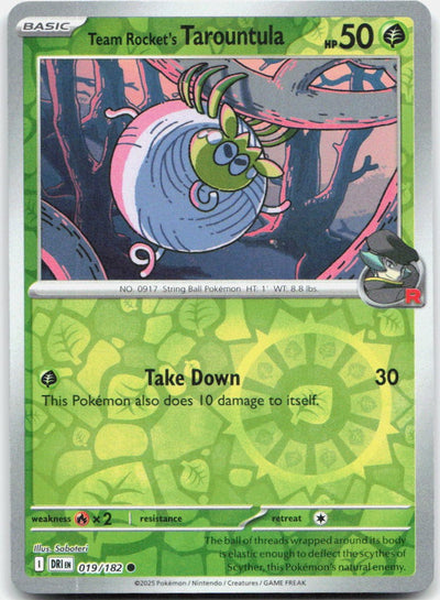 Team Rocket's Tarountula 019/182 Common Destined Rivals Pokemon Reverse Holo NM