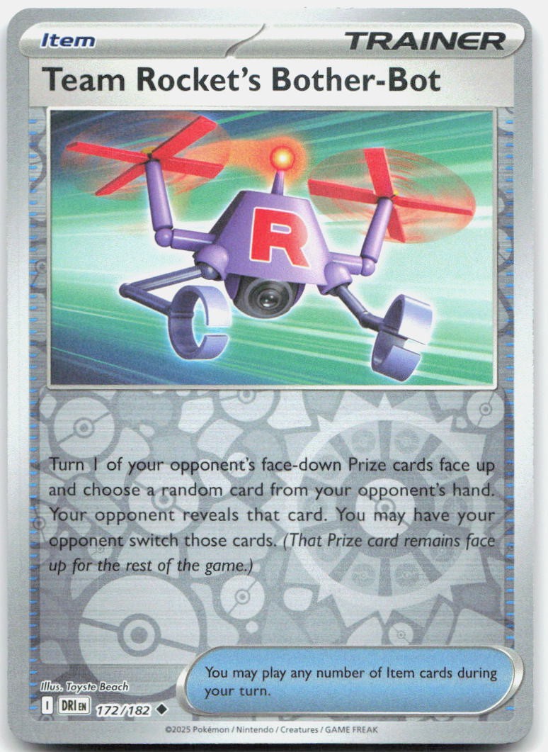Team Rocket's Bother-Bot 172/182 Uncommon Destined Rivals Pokemon Near Mint