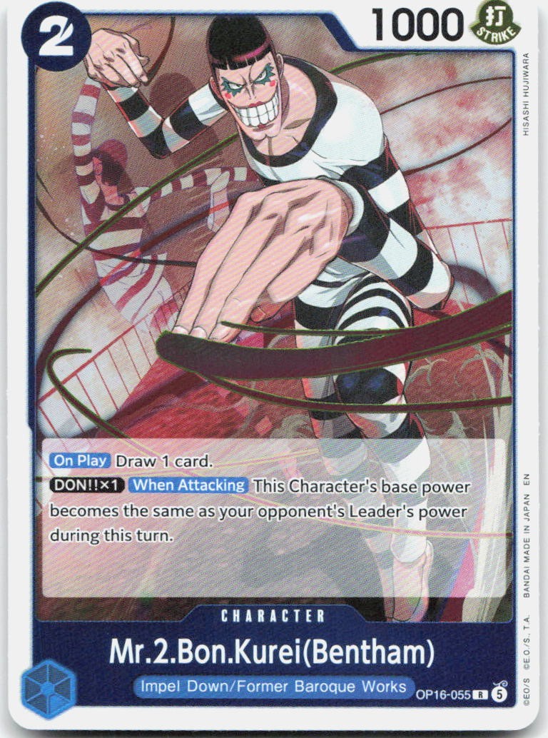 Mr.2.Bon.Kurei(Bentham) (055) OP16-055 Rare The Time of Battle One Piece Foil NM