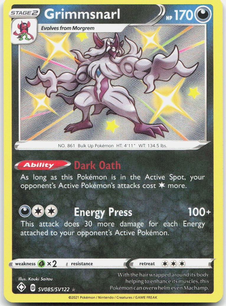 Grimmsnarl Shiny Holo Rare Shining Fates: Shiny Vault SV085/SV122 NM
