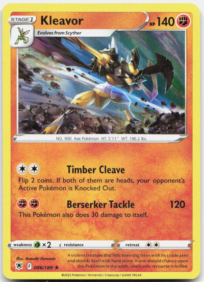 Kleavor 086/189 Holo Rare Astral Radiance Pokemon Near Mint