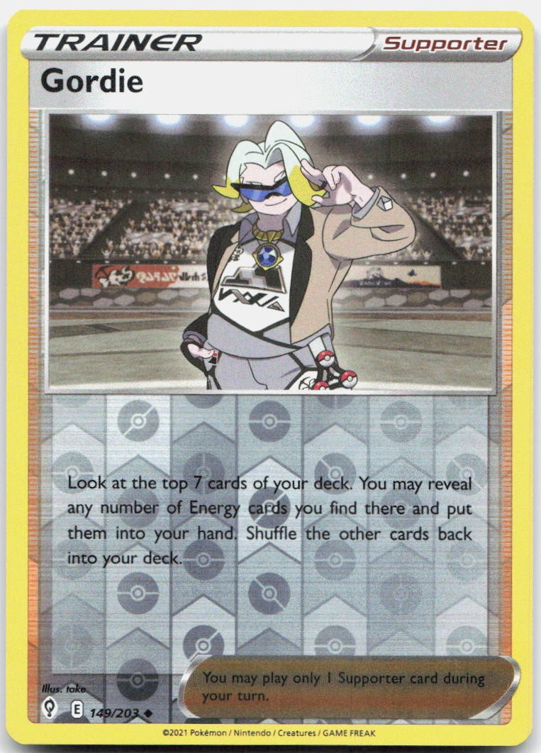 Gordie Reverse Holo Uncommon SWSH07: Evolving Skies 149/203 NM